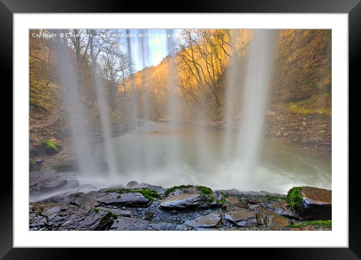 Behind the Fall Framed Mounted Print by Clive Rees