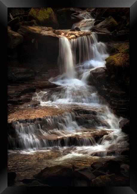 Melincourt Brook waterfall Framed Print by Leighton Collins