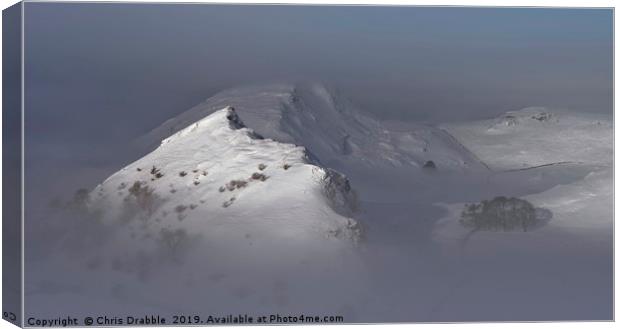 Parkhouse hill emerging through the mist Canvas Print by Chris Drabble