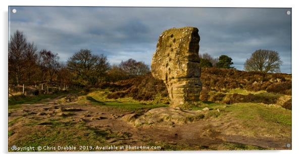 The Cork Stone on Stanton Moor. Acrylic by Chris Drabble