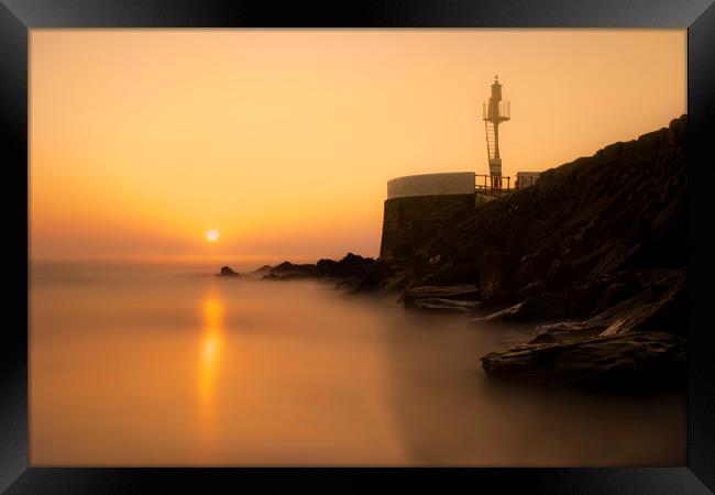 Banjo Pier Sunrise Framed Print by Oxon Images