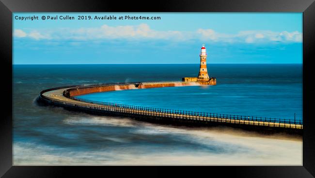 Roker Pier and Lighthouse. Framed Print by Paul Cullen