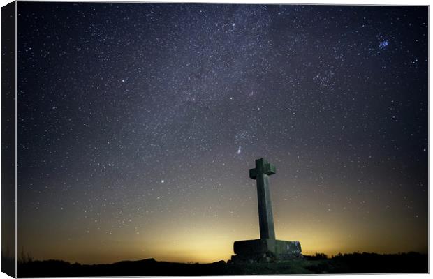 Ana cross at night, Rosedale Abbey, North York Mo Canvas Print by Martin Williams