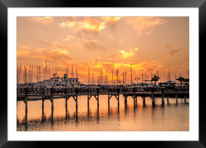 The beautiful sunset at Marina Rubicon Framed Mounted Print by Naylor's Photography