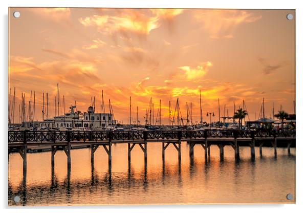 The beautiful sunset at Marina Rubicon Acrylic by Naylor's Photography