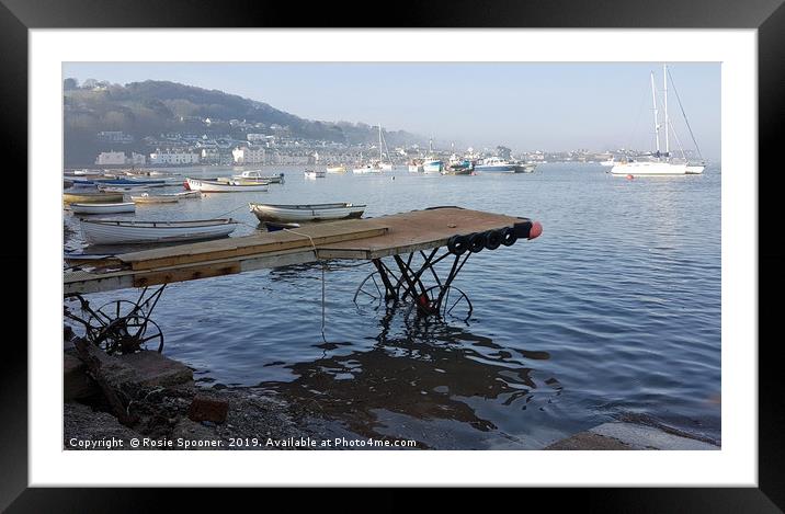 Misty morning at Teignmouth Back Beach in Devon Framed Mounted Print by Rosie Spooner