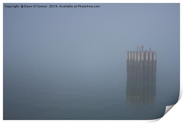 Whitstable Fog in Febuary Print by Dawn O'Connor