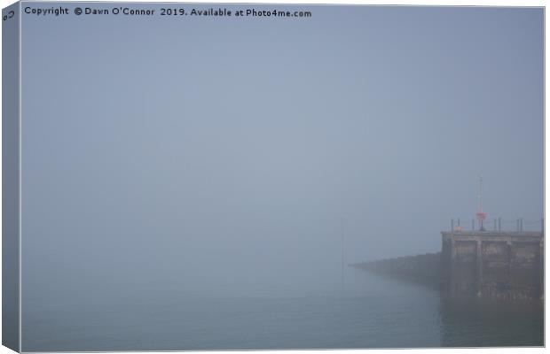 Whitstable Quay in the Fog Canvas Print by Dawn O'Connor