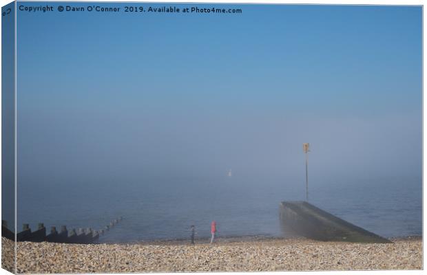Whitstable Slipway in the Fog Canvas Print by Dawn O'Connor
