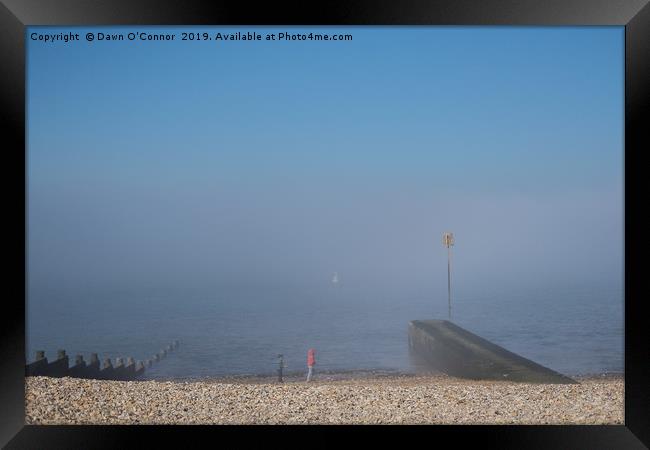 Whitstable Slipway in the Fog Framed Print by Dawn O'Connor