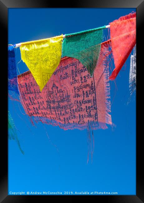 Prayer Flags Framed Print by Andrew McConochie