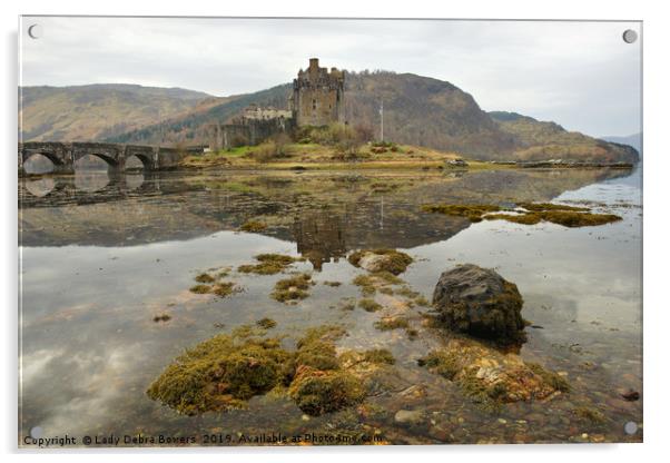 Eilean Donan Castle & Reflection  Acrylic by Lady Debra Bowers L.R.P.S