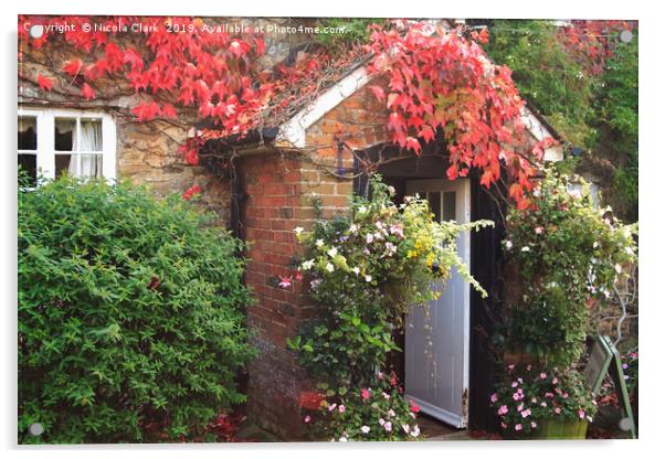 Romantic Cottage Acrylic by Nicola Clark