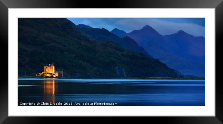 Eilean Donan Castle and the Five Sisters Framed Mounted Print by Chris Drabble