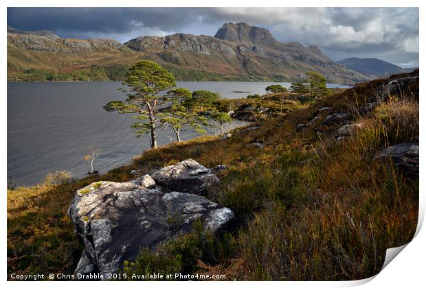 Rain clouds over Slioch and Loch Maree             Print by Chris Drabble