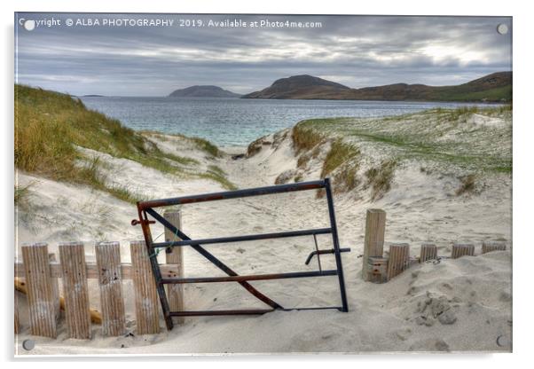 Vatersay Bay, Isle of Barra, Scotland. Acrylic by ALBA PHOTOGRAPHY