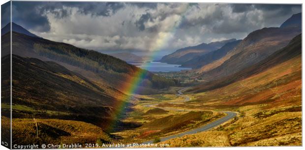 Rainbow over Loch Maree Canvas Print by Chris Drabble