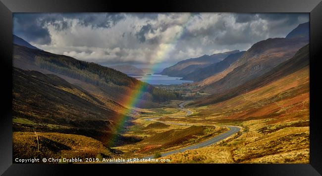 Rainbow over Loch Maree Framed Print by Chris Drabble