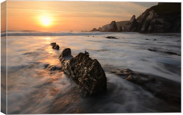 Westcombe Sunset Canvas Print by David Neighbour
