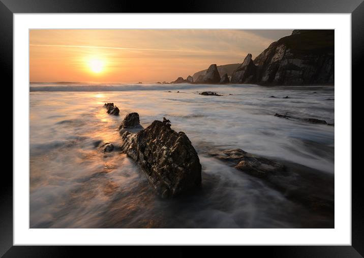 Westcombe Sunset Framed Mounted Print by David Neighbour