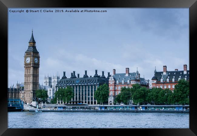 Big Ben and Portcullis House Framed Print by Stuart C Clarke