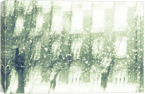 Blizzard in a winter city Canvas Print by Larisa Siverina