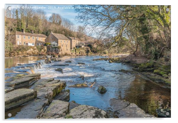 River Tees and Demesnes Mill, Barnard Castle Acrylic by Richard Laidler