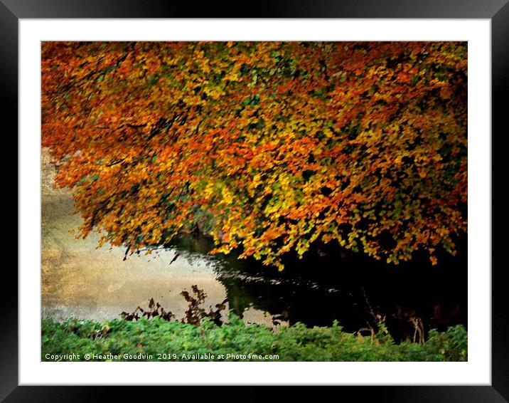 Mother Nature's Riverside - Autumn Framed Mounted Print by Heather Goodwin