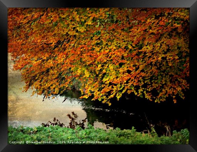 Mother Nature's Riverside - Autumn Framed Print by Heather Goodwin