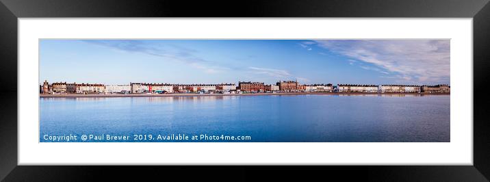 Weymouth Seafront Panoramic Framed Mounted Print by Paul Brewer