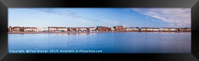 Weymouth Seafront Panoramic Framed Print by Paul Brewer