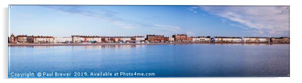 Weymouth Seafront Panoramic Acrylic by Paul Brewer