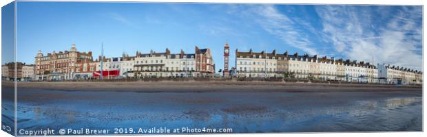 Weymouth Seafront Panoramic Canvas Print by Paul Brewer