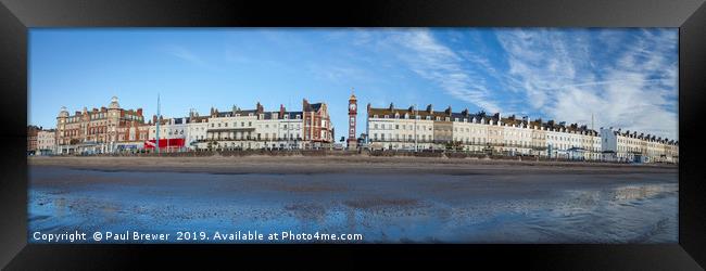 Weymouth Seafront Panoramic Framed Print by Paul Brewer