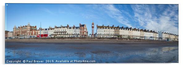 Weymouth Seafront Panoramic Acrylic by Paul Brewer