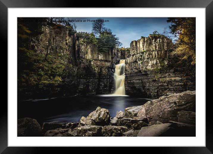 Highforce Waterfall. Framed Mounted Print by Angela Aird