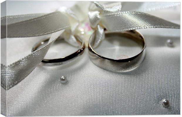 Wedding rings Canvas Print by Steven Shea