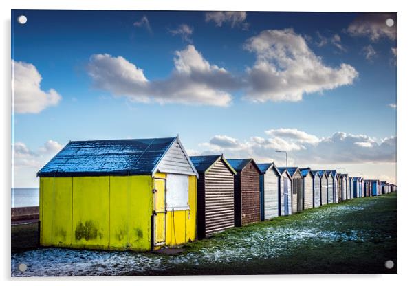 Beach Huts Acrylic by Svetlana Sewell