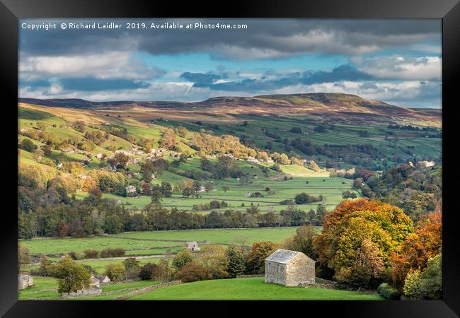 Low Row and Calver Hill, Swaledale, Yorkshire Framed Print by Richard Laidler