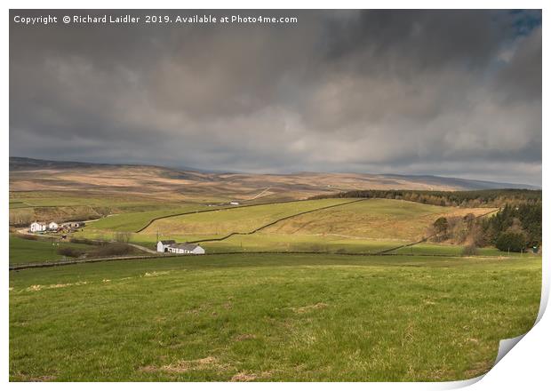 Over Langdon Beck to Widdybank Fell, Teesdale Print by Richard Laidler