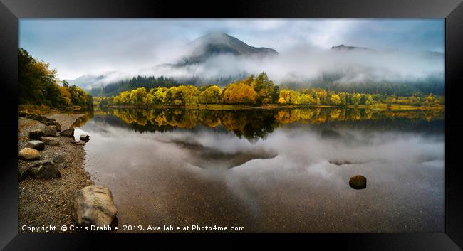 Loch Lubnaig with reflections of Autumn Framed Print by Chris Drabble