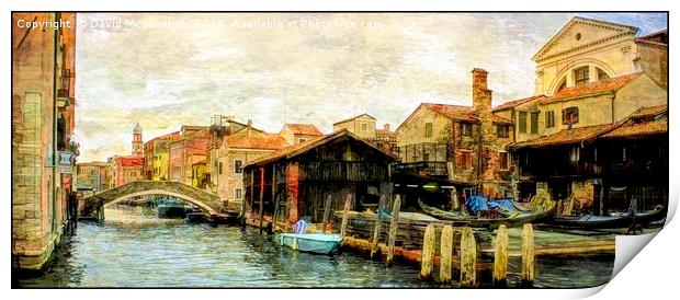 Canal Life Venice Print by David Mccandlish