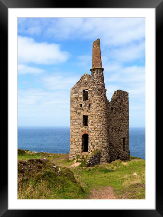 West Wheal Owles Engine House Framed Mounted Print by CHRIS BARNARD