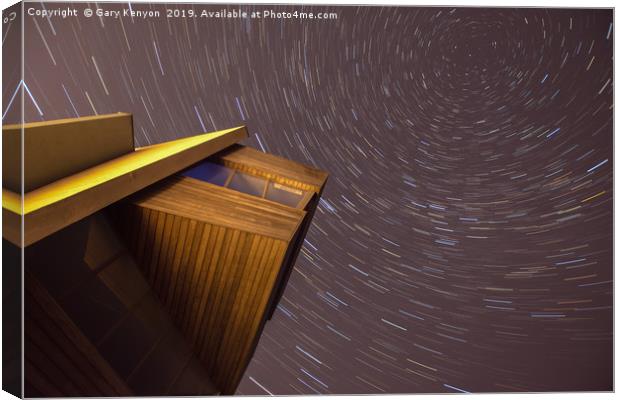 Star Trails Up At Fleetwood Canvas Print by Gary Kenyon