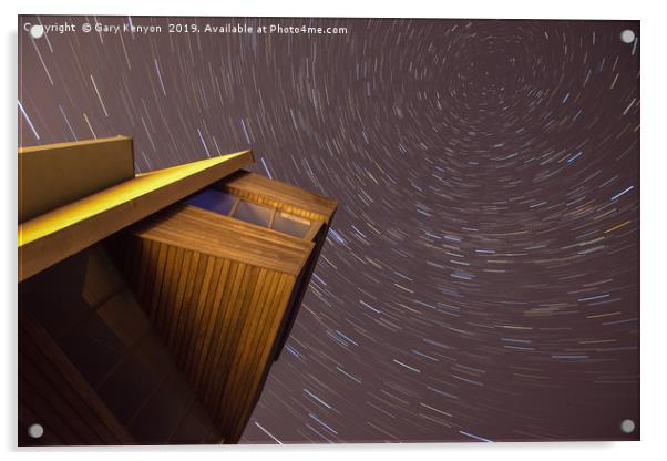 Star Trails Up At Fleetwood Acrylic by Gary Kenyon