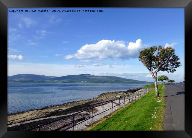 Rothesay promenade and beach. Framed Print by Lilian Marshall