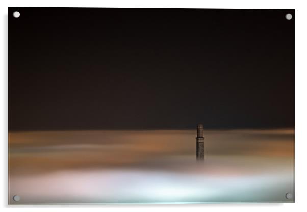 Cox's stack above the fog Acrylic by Callum Laird