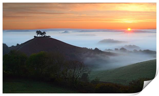 Colmer's Hill Mist Print by David Neighbour