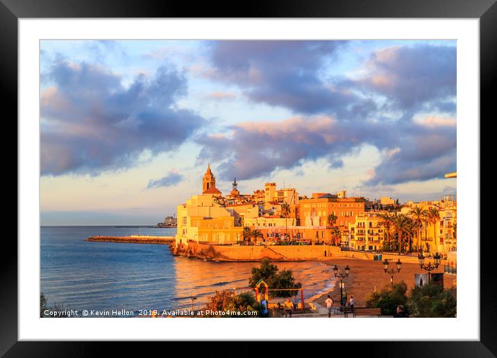 View of Sitges, Spain  Framed Mounted Print by Kevin Hellon