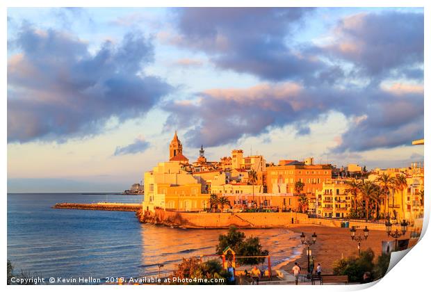 View of Sitges, Spain  Print by Kevin Hellon